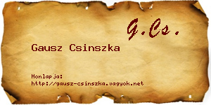 Gausz Csinszka névjegykártya